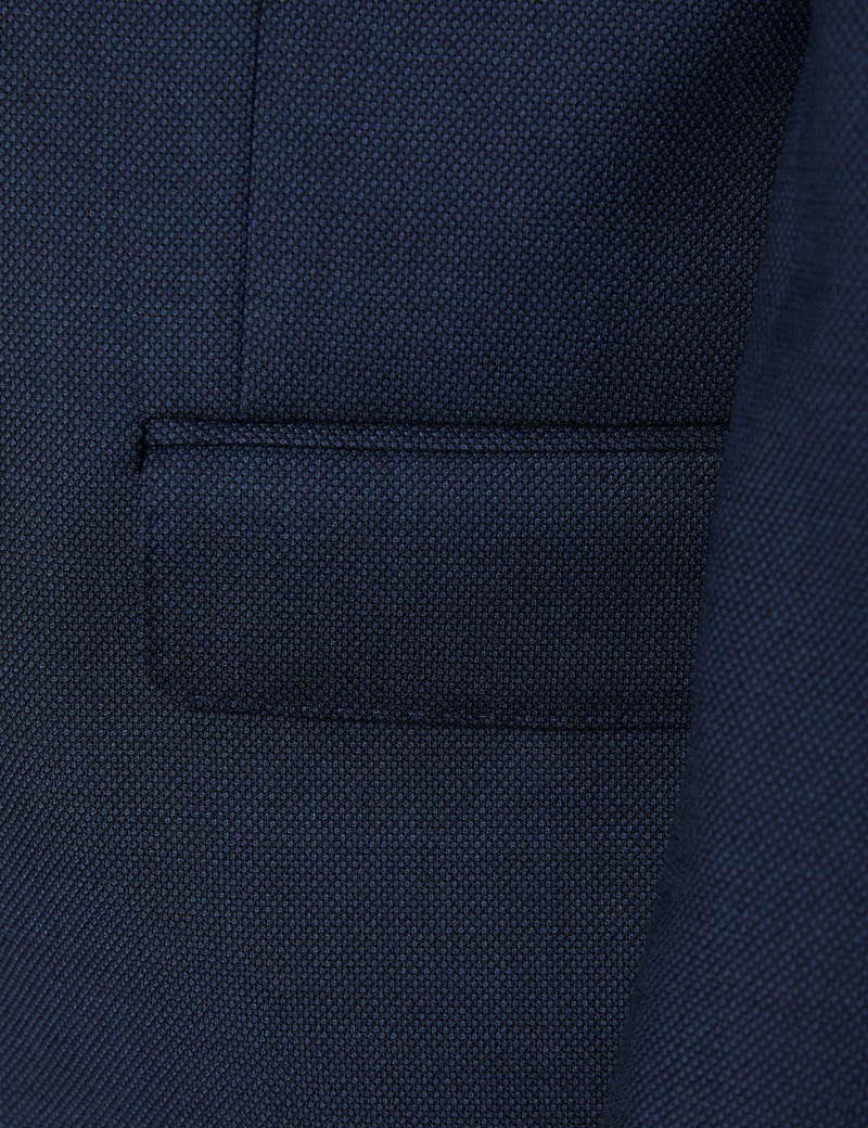 Men's Navy Birdseye Classic Fit Suit jacket - Super 120s Wool