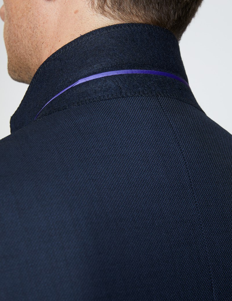 Men's Navy Birdseye Classic Fit Suit jacket - Super 120s Wool