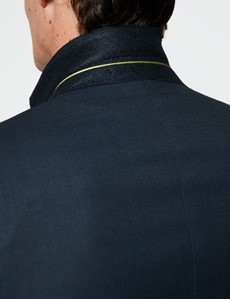 Men's Navy Birdseye Slim Fit Suit Jacket - 