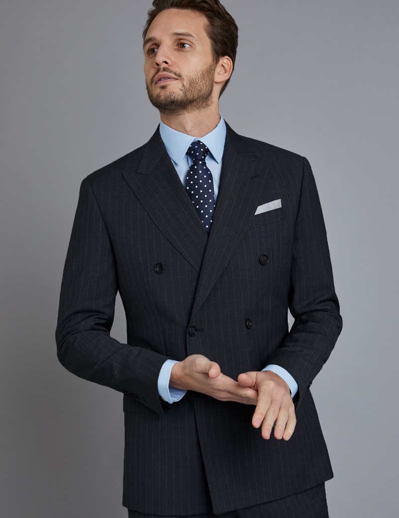 Men’s Grey Tonal Stripe Tailored Fit Italian Suit - 1913 Collection ...