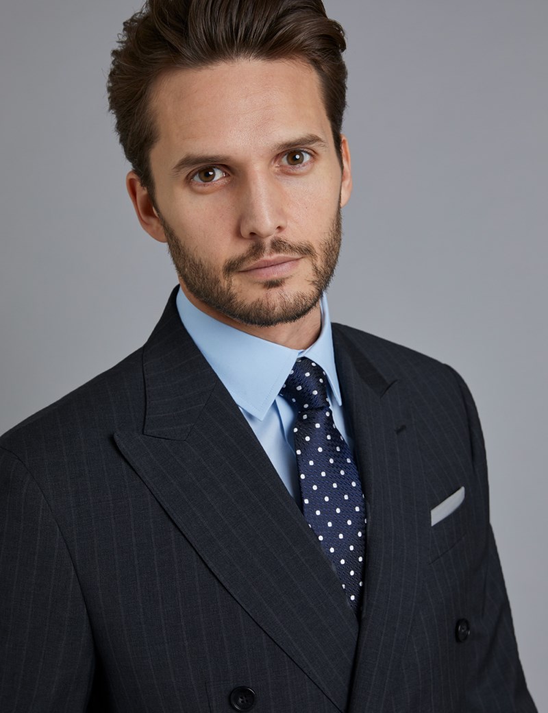 Men’s Grey Tonal Stripe Tailored Fit Italian Suit 1913 Collection