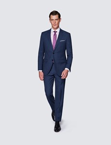 Men's Dark Blue Tonal Stripe Slim Fit Suit
