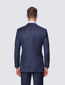 Anzugsakko – Slim Fit – 100s Wolle – 2-Knopf Einreiher – dunkelblau gestreift