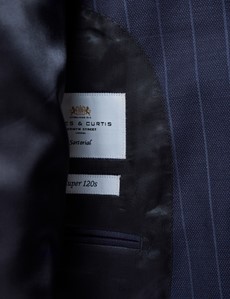 Anzugsakko – Slim Fit – 100s Wolle – 2-Knopf Einreiher – dunkelblau gestreift
