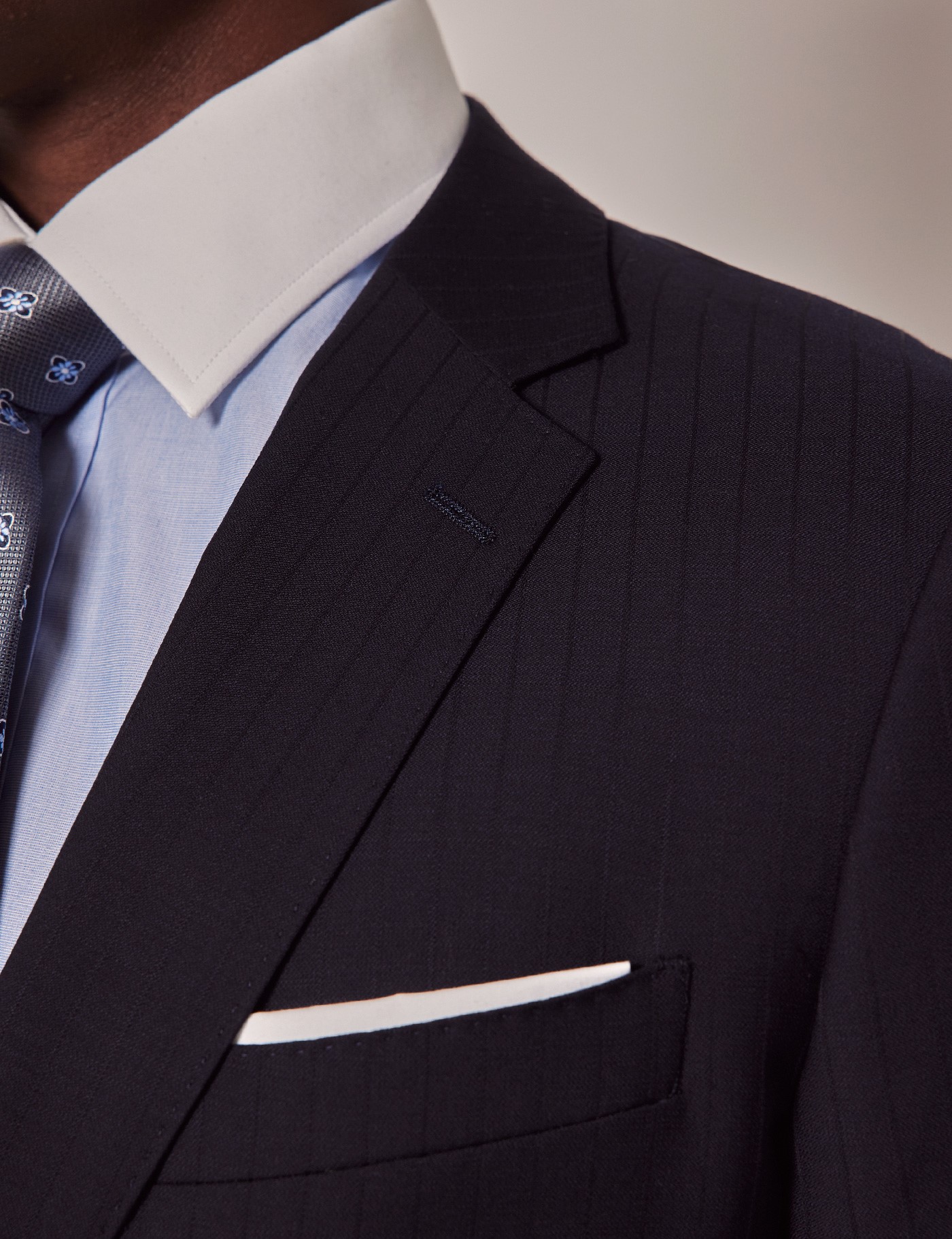 Hawes & Curtis Navy Self Stripe Slim Suit Jacket Size: 38 long (EU 48) image 2