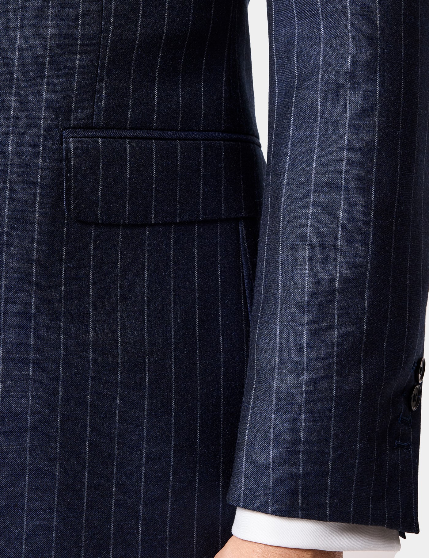 Hawes & Curtis Slim Fit Navy Chalk Stripe Suit Size: One Size image 4