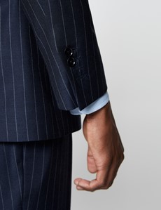 Men's Navy Chalk Stripe Slim Fit Suit