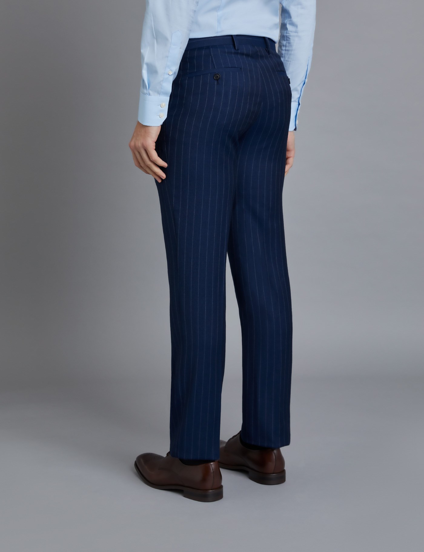Men's Dark Blue Pinstripe Classic Fit Suit Hawes & Curtis