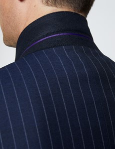 Men's Navy Chalk Stripe Classic Fit Suit Jacket
