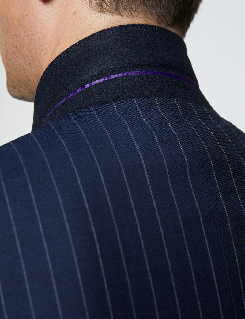 Men's Navy Chalk Stripe Classic Fit Suit Jacket