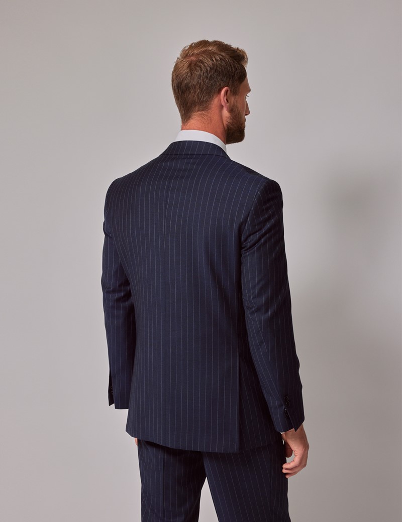 Hawes & Curtis Men's Navy Chalk Stripe Classic Fit Suit Jacket