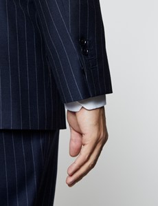 Men's Navy Chalk Stripe Classic Fit Suit