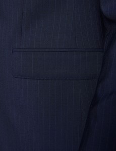 Men's Navy Tonal Stripe Slim Fit Suit Jacket 