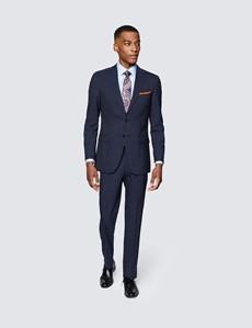 Men's Navy Tonal Stripe Slim Fit Suit