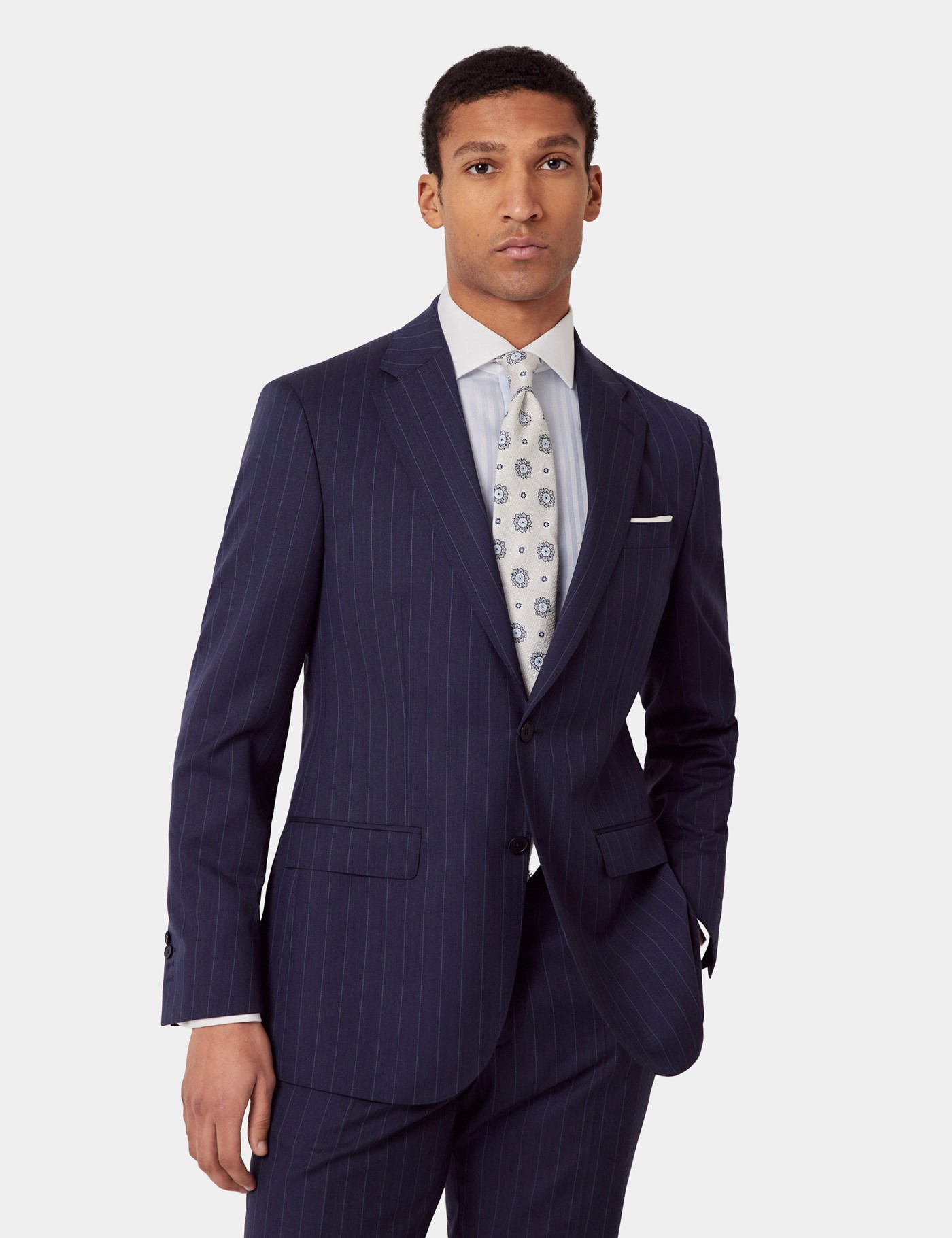 & Tailored Fit Herringbone Stripe 1913 Suit Jacket short