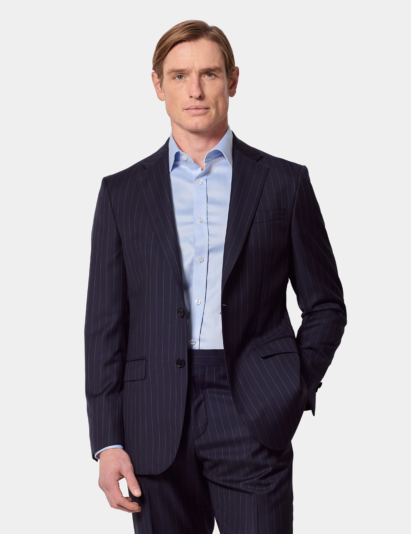& Tailored Fit Chalk Stripe 1913 Suit One