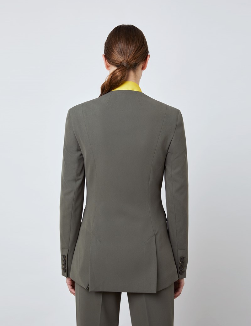 Women's Olive Slim Fit Suit