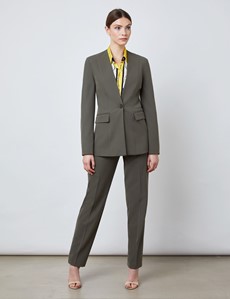 Women's Olive Slim Fit Suit