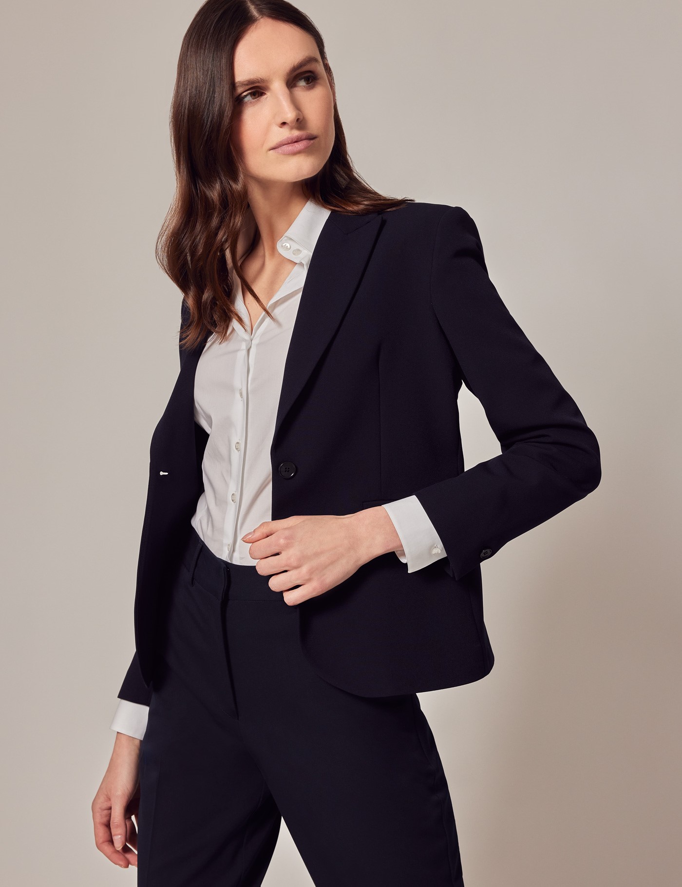 Women's Navy Twill Suit