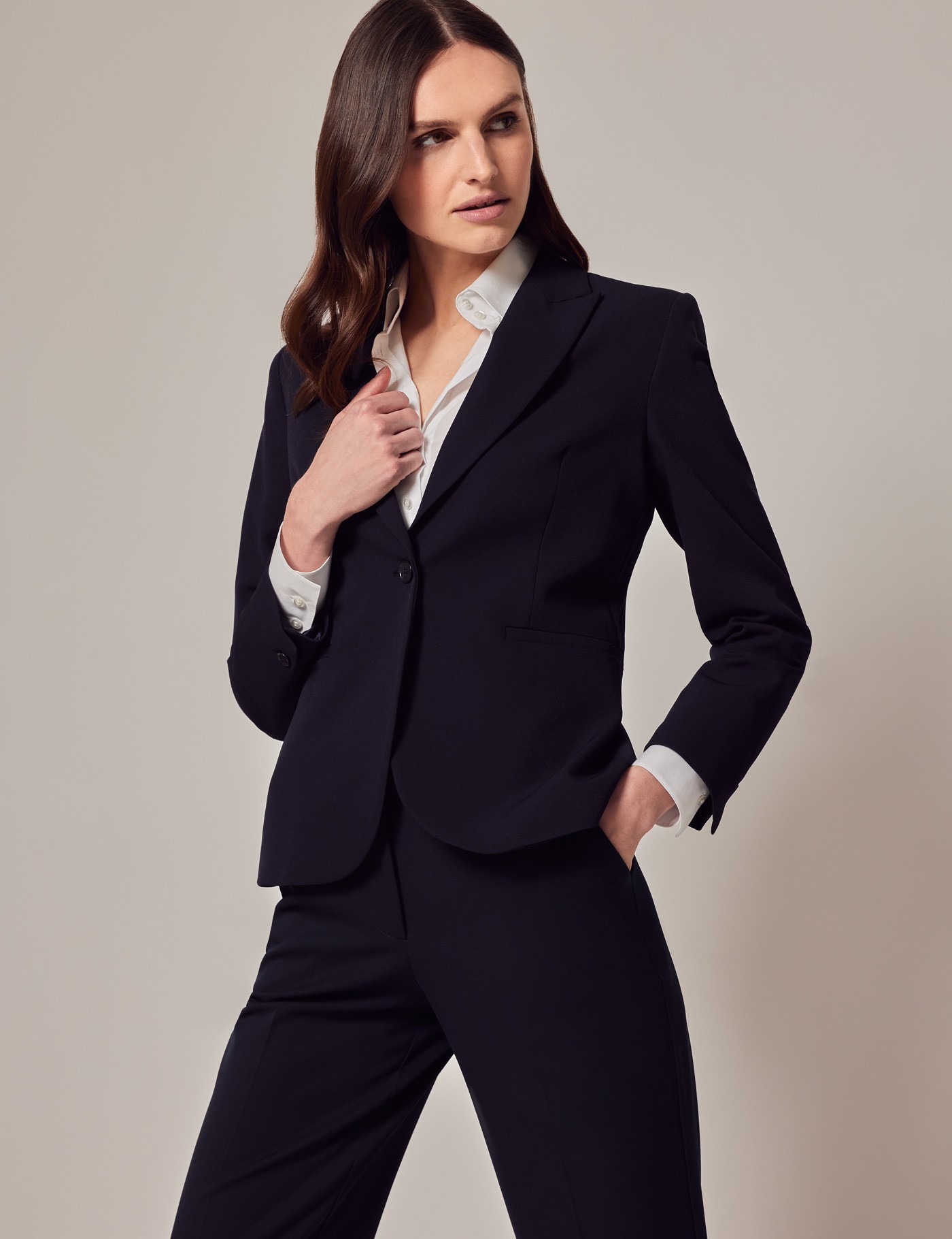 Women's Navy Twill Suit