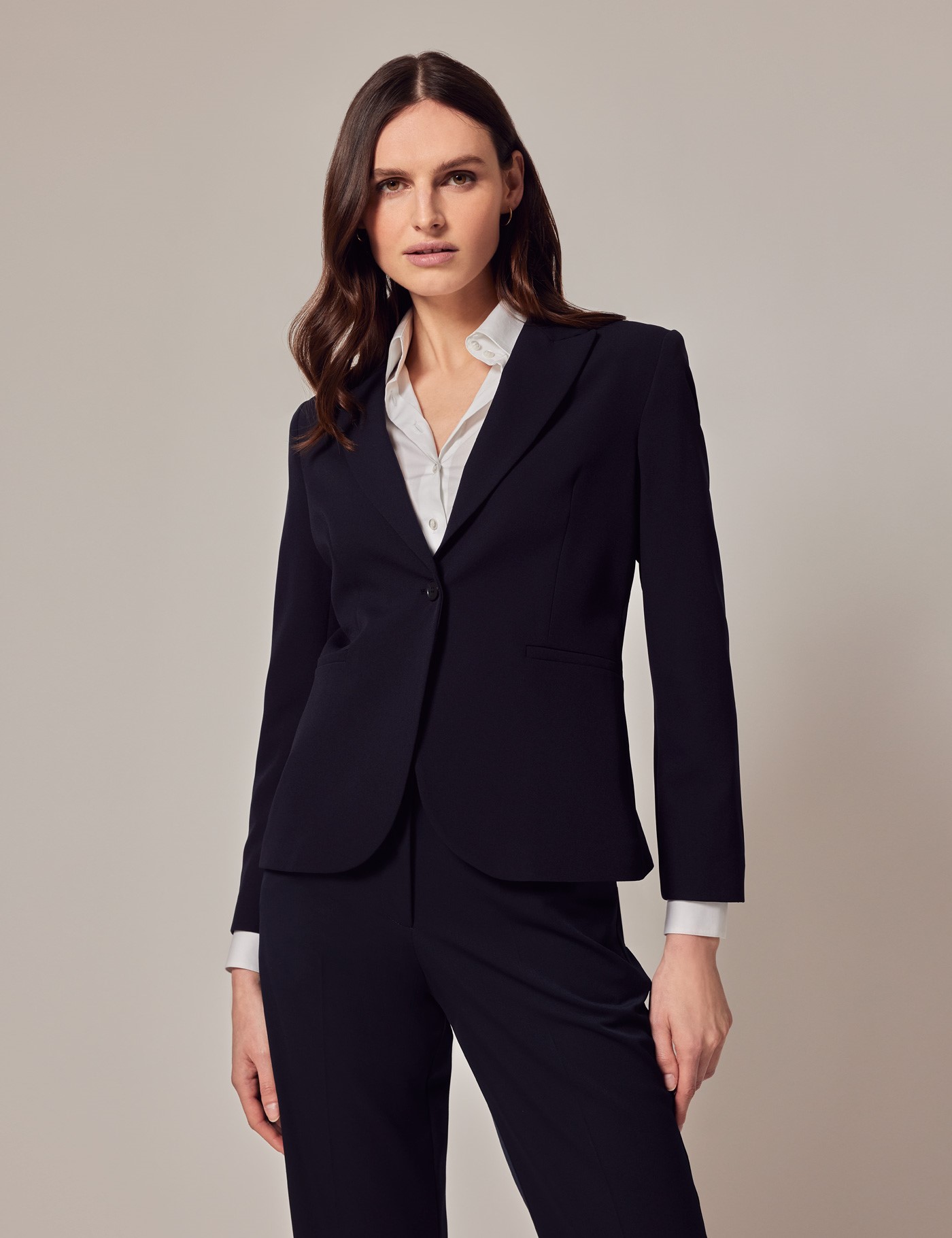 Women's Navy Twill Suit