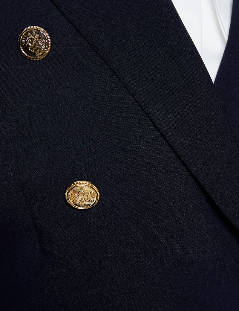 navy double breasted blazer ladies