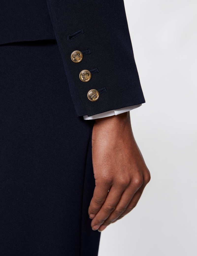 Women’s Navy Double Breasted Suit Jacket