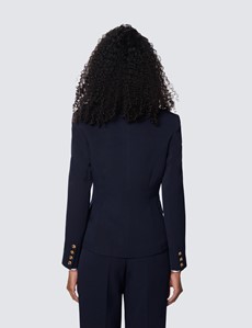 Women’s Navy Double Breasted Suit Jacket