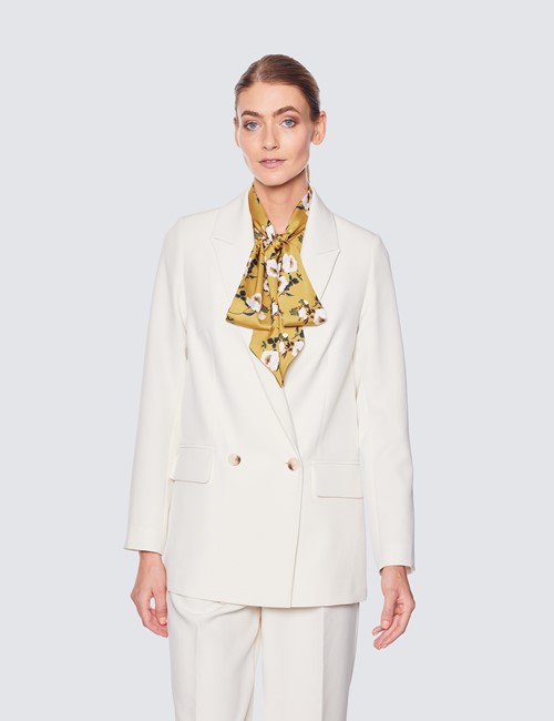 Women’s Cream Double Breasted Suit Jacket