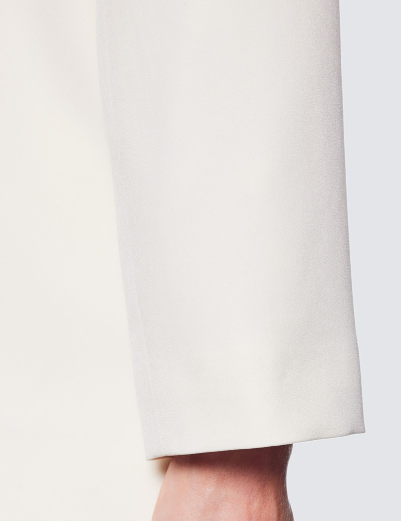 Women’s Cream Double Breasted Suit Jacket Hawes & Curtis