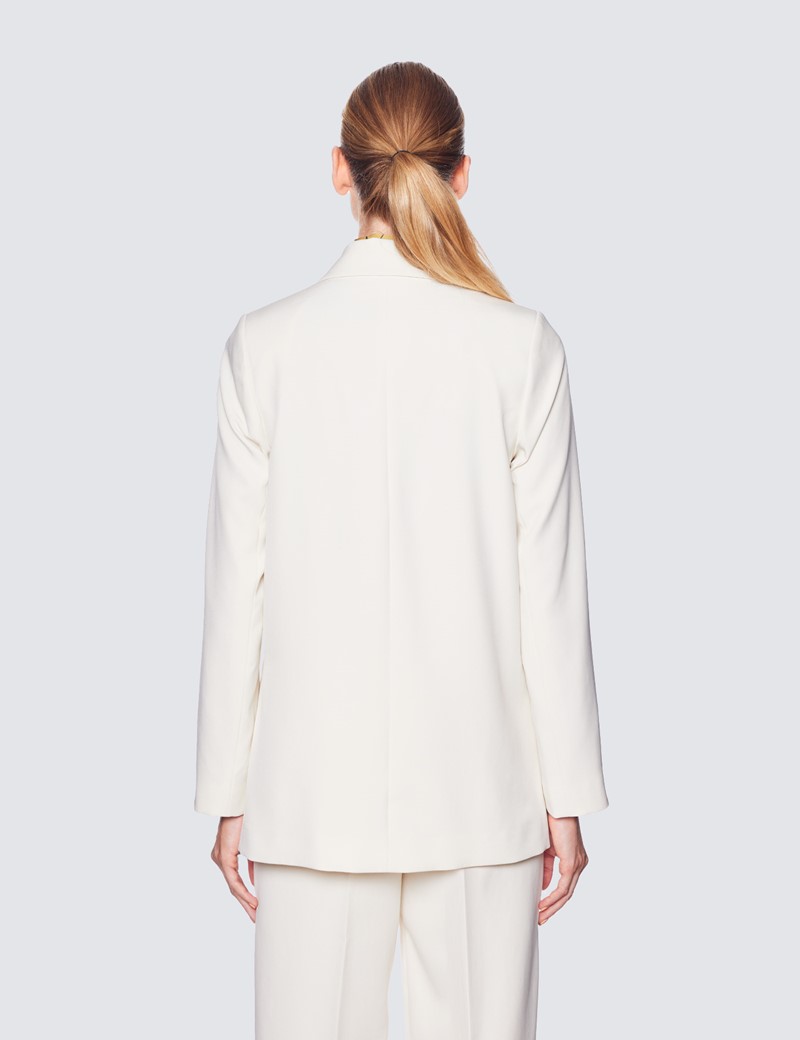 Women’s Cream Double Breasted Suit Jacket Hawes & Curtis