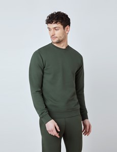 Green Garment Dye Organic Cotton Crewneck Sweatshirt 