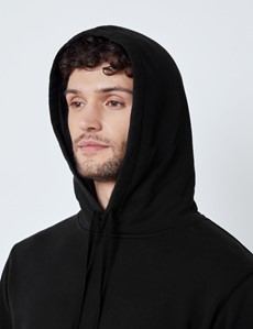 Black Garment Dye Organic Cotton Hooded Sweatshirt 
