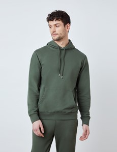 Green Garment Dye Organic Cotton Hooded Sweatshirt 