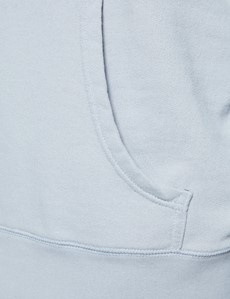 Light Grey Garment Dye Organic Cotton Hooded Sweatshirt 