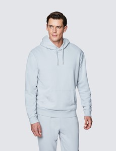 Light Grey Garment Dye Organic Cotton Hooded Sweatshirt 