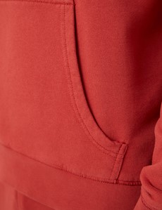 Rust Orange Garment Dye Organic Cotton Hooded Sweatshirt 