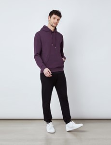 Blackberry Garment Dye Organic Cotton Hooded Sweatshirt 