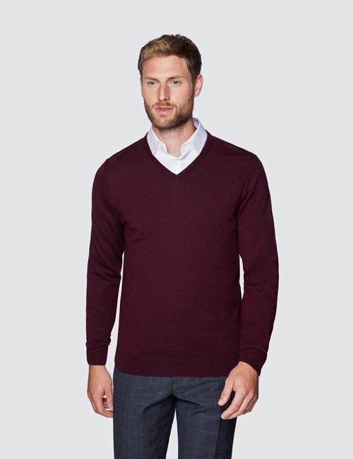 Black Lemaire V-neck Wool Jumper in Brown Mens Clothing Sweaters and knitwear V-neck jumpers for Men 