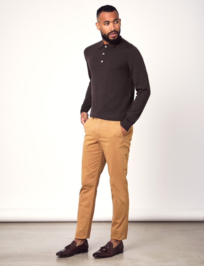 light brown polo sweater