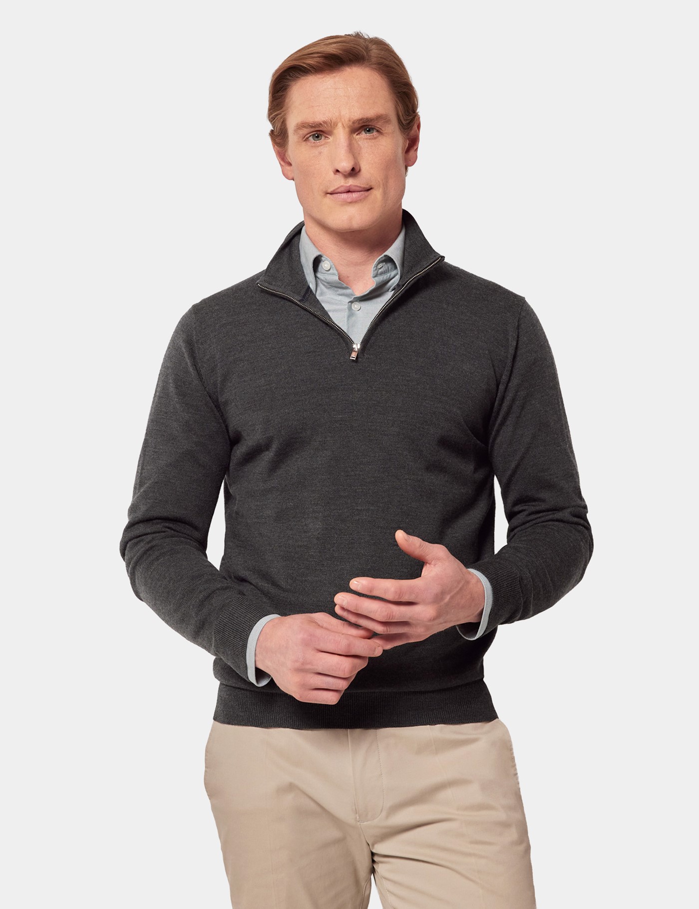 & Moss Half Zip Jumper Machine Washable