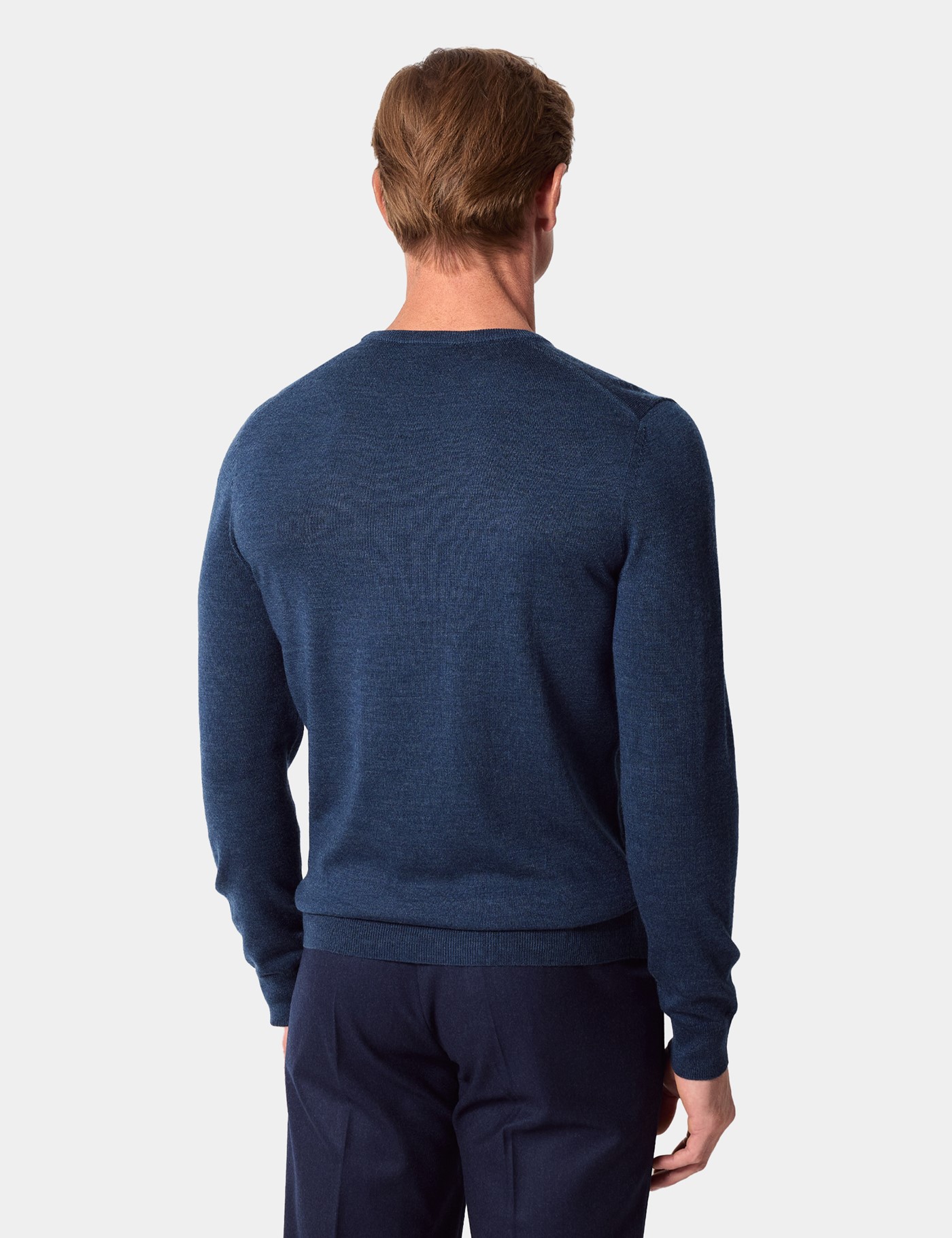 Hawes & Curtis Blue Crew Neck Jumper | Machine Washable Size: XXL image 3