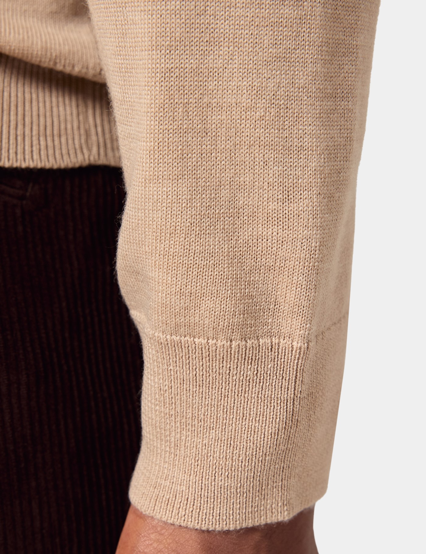 Hawes & Curtis Sand Polo Jumper | Machine Washable Size: Medium image 4