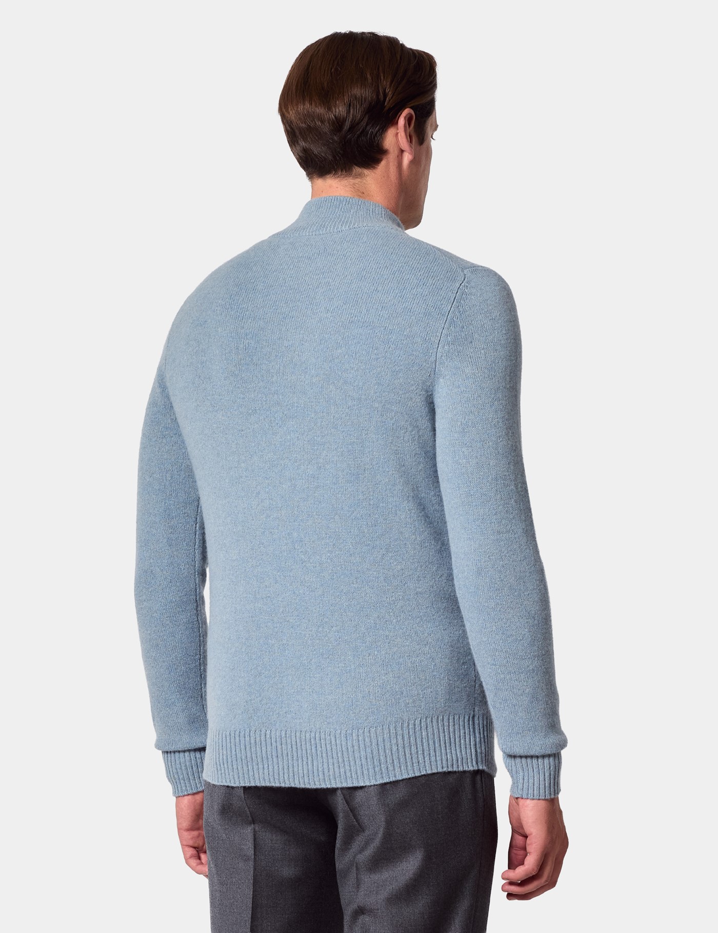Hawes & Curtis Blue Button Neck Jumper Size: Large image 4