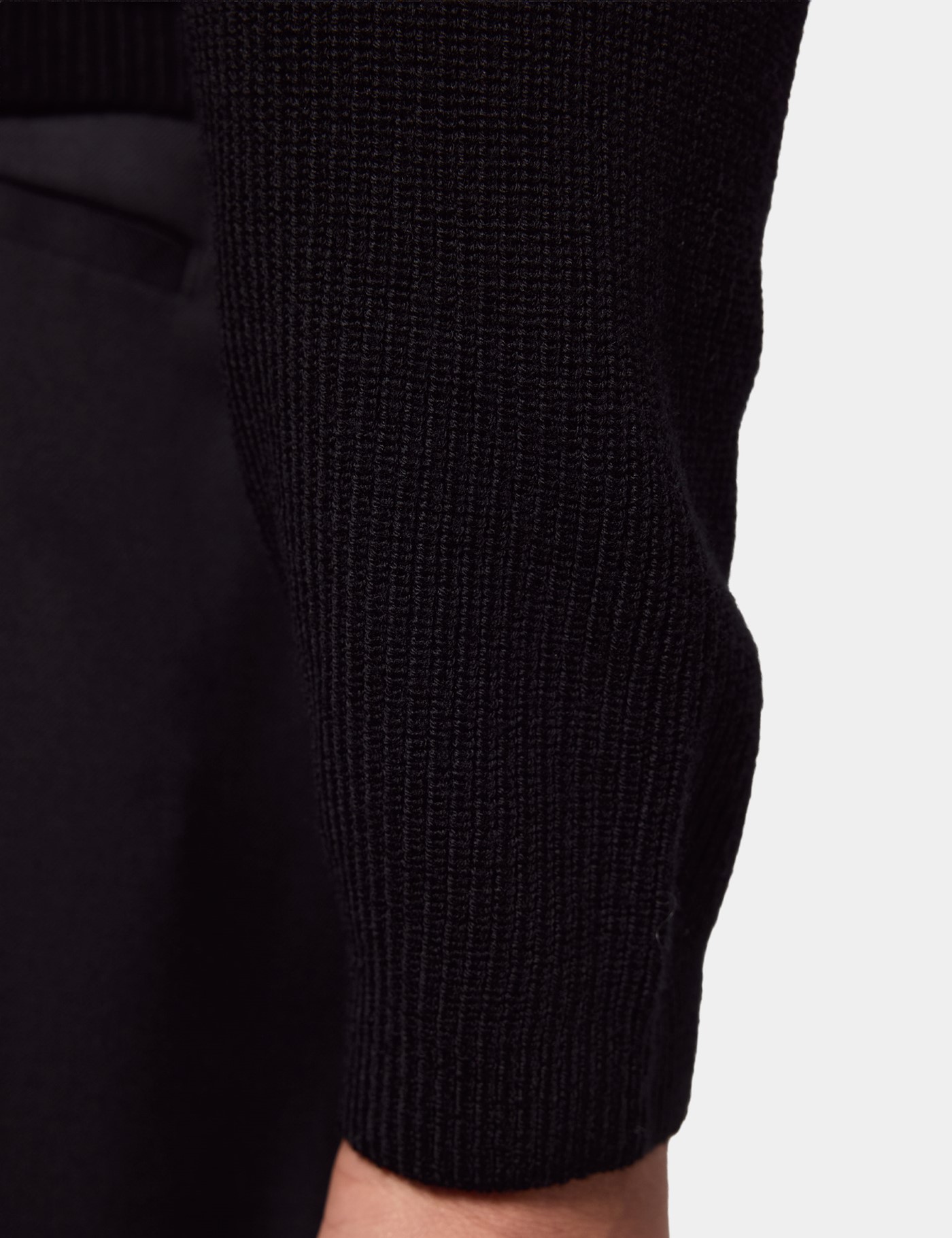 Hawes & Curtis Black Knitted Polo Jumper | Machine Washable Size: XL image 4