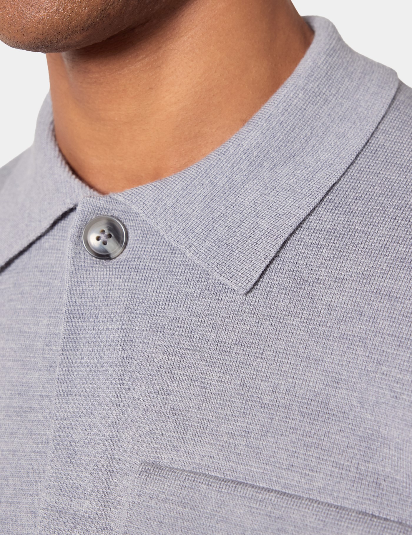 Hawes & Curtis Light Grey Knitted Overshirt | Machine Washable Size: Small image 3