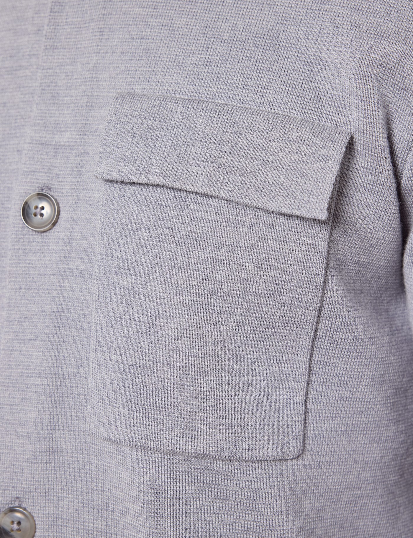 Hawes & Curtis Light Grey Knitted Overshirt | Machine Washable Size: Small image 4