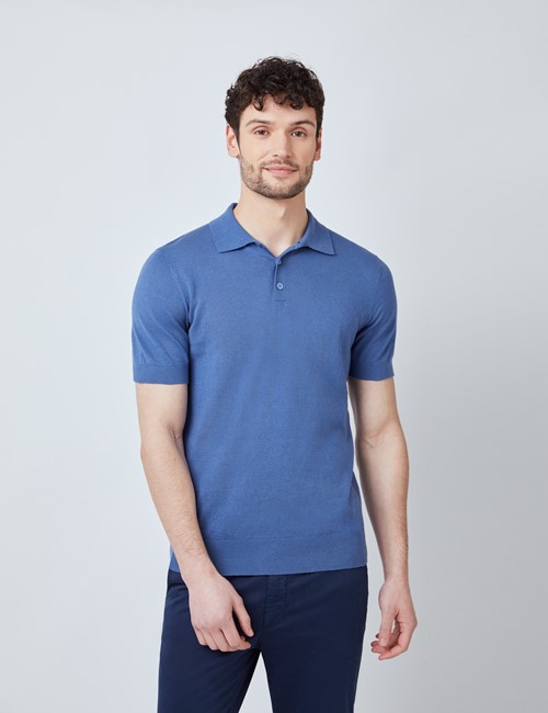 Herno Cotton Contrast Trim Polo Shirt in Blue for Men Mens Clothing T-shirts Polo shirts 