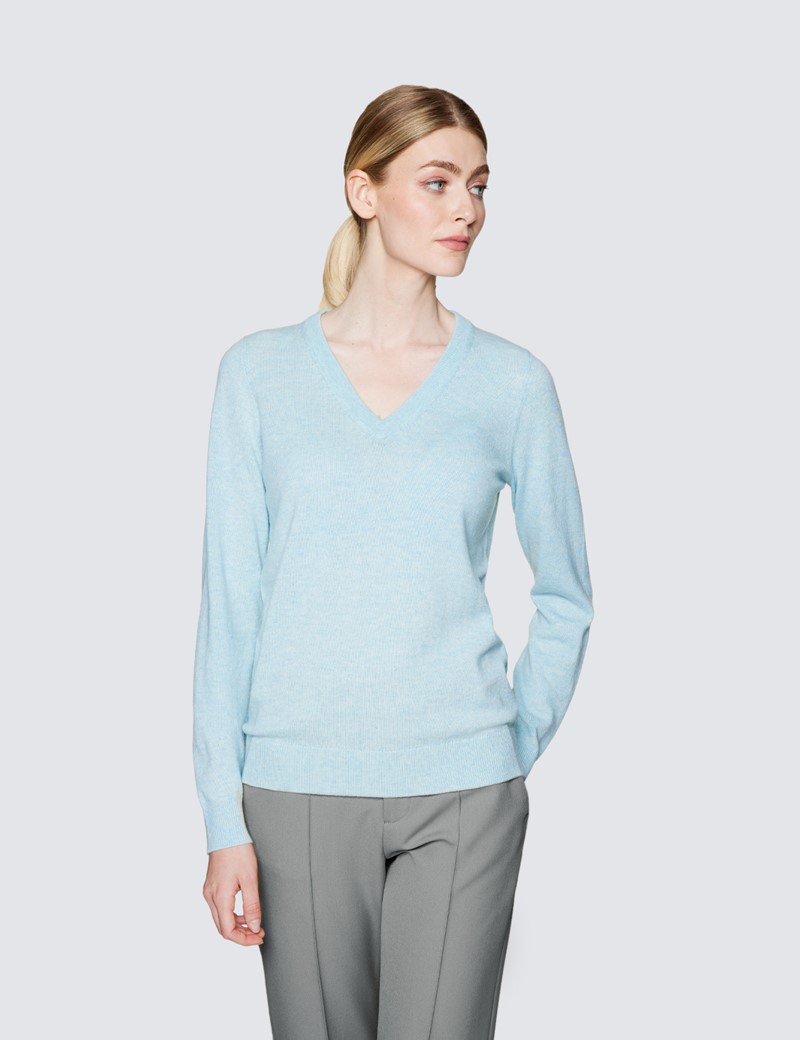 ladies v neck cashmere jumper