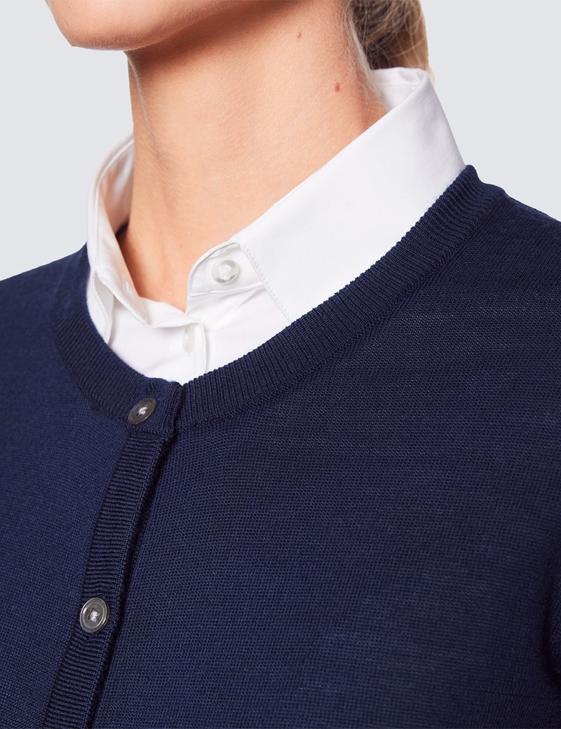 Damen Strickjacke Leicht - Cardigan Für Frühling & Sommer Mit Rundhals Und Tasche